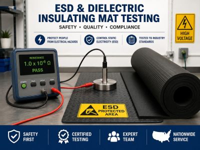 ESD and dielectric electrical insulating mat testing at Creative IT